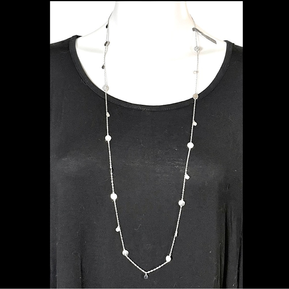 Shine Bright by Sterling Forever CZ Disk Long Necklace New